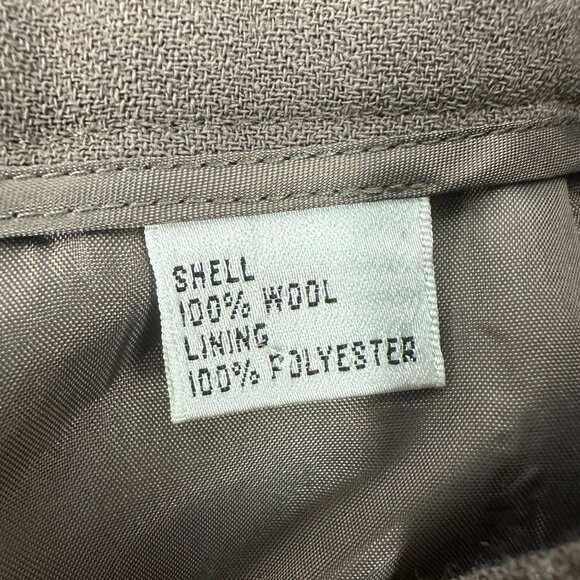 Talbots Petites Brown Wide Leg Wool Dress Pants Size 14 Made Of Italian Fabric - Picture 5 of 7